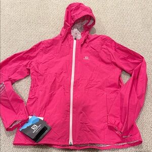 Salomon Women's Vibrant Pink Rain Jacket